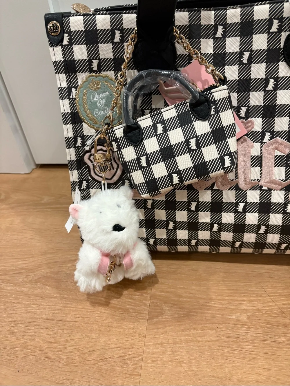 Juicy Couture Study in Style Black & White Scottie Tote